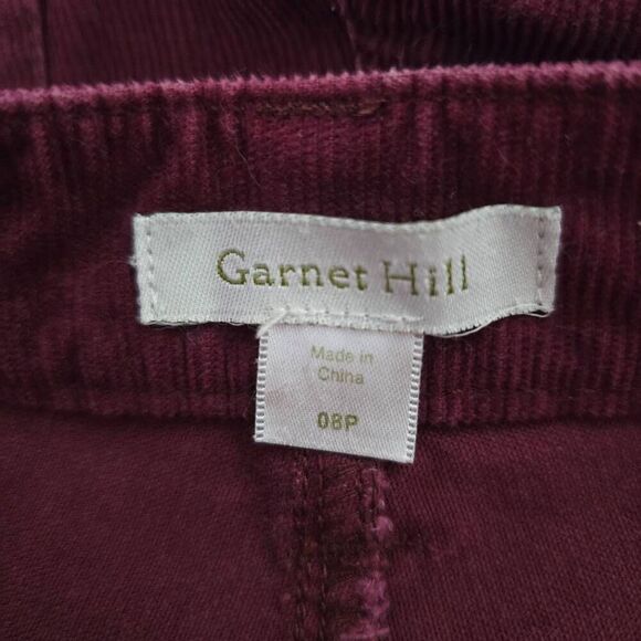 Garnet Hill Maroon Corduroy Skinny Pants - Picture 3 of 4